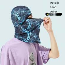 1pc Summer Sun Protection Headwear For Men & Women, Ice Silk Printed Outdoor Anti-UV Motorcycle Riding Face Mask Ski Mask - Multicolor - View 8
