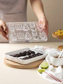 1pc Hard Plastic Connected Transparent Acrylic Chocolate Mold, Christmas Mold Christmas Decor Christmas Party Favors Christmas Party Supplies Christmas Party Merry Christmas Christmas Eve - White - View 1