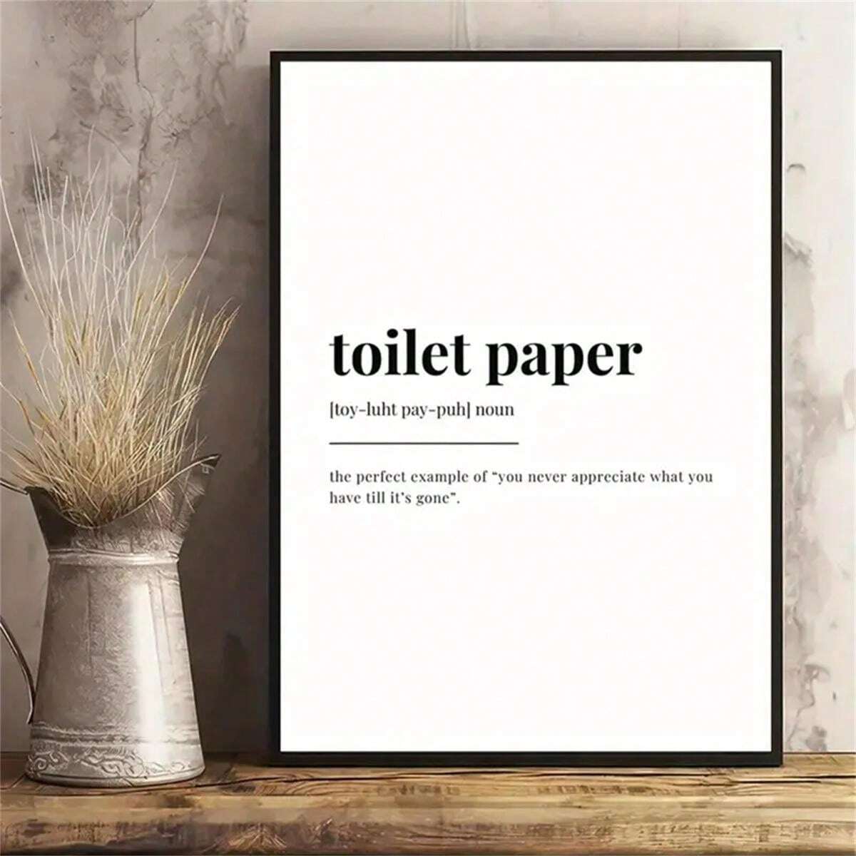 1pc Canvas Poster, Toilet Paper Definition Descriptive Wall Plaque