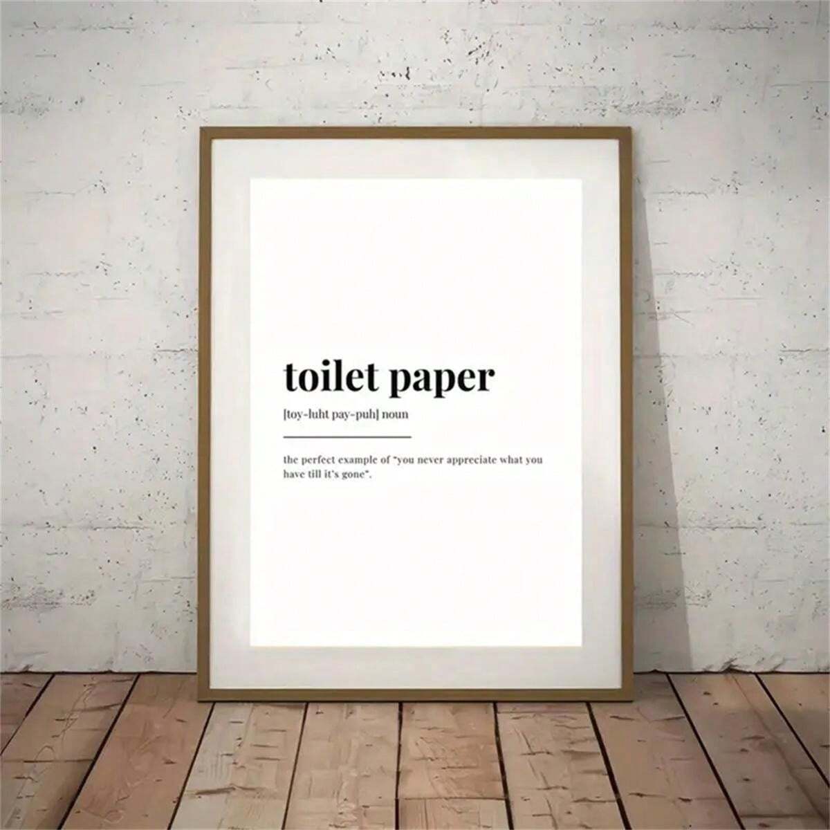 1pc Canvas Poster, Toilet Paper Definition Descriptive Wall Plaque