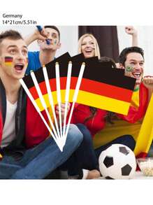 Ensemble de drapeaux de la Coupe du Monde à agiter à la main, Brésil, Angleterre et Espagne drapeaux multinationaux, drapeaux à agiter à la main pour événements sportifs, décoration de scène extérieure à grande échelle pour concerts, convient pour les supporters patriotes, 4 drapeaux de coins