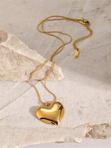 Uworld 1 件 18K 镀金 304 不锈钢简约粗心女士吊坠项链设计永恒的爱女士爱情珠宝日常佩戴情人节