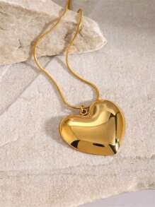 Uworld 1 件 18K 镀金 304 不锈钢简约粗心女士吊坠项链设计永恒的爱女士爱情珠宝日常佩戴情人节