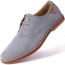 Men's Classic Suede Oxford Shoes - 淺灰色 - 查看 6