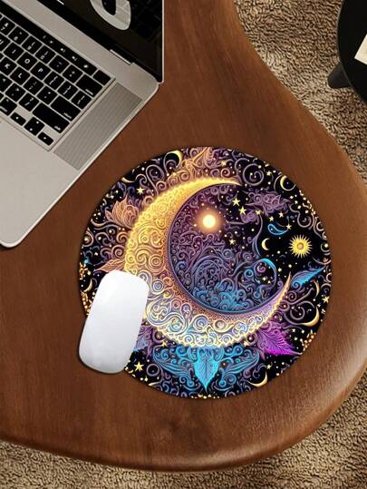 Mouse Pad, Round Mousepad With High-Quality Texture, Thick Customizable Lycra Cloth Mouse Mat, Washable, Non-Slip Rubber Base, Personalized Wireless Computer Mouse Pad