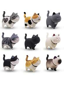 3/6/9/18PCS Cute Miniature Cats Landscape Lovely Cats Figurines Fairy Home Garden Animals Kitten Adorable Cupcake Christmas Birthday Gift For Home Garden Decor Ornament Supplies(Random),Cat,Miniature,Fairy