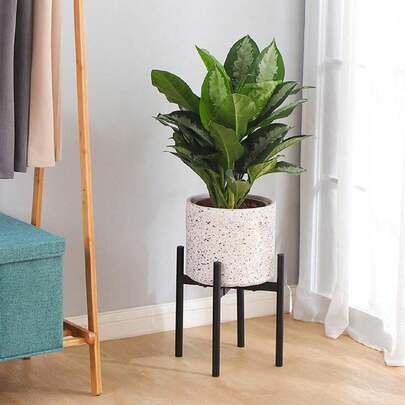 1pc Cross-Shaped Adjustable Plant Stand, Detachable, Indoor Floor Balcony Flower Pot Holder Rack Outdoor Decor