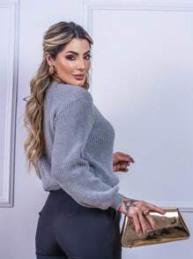 Women Sweaters - 灰色 - 查看 2