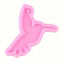 1pc Hummingbird Silicone Mold For Glossy Resin Crafts - Perfect For Keychains, Pendants, And Jewelry Making - Pink - View 2