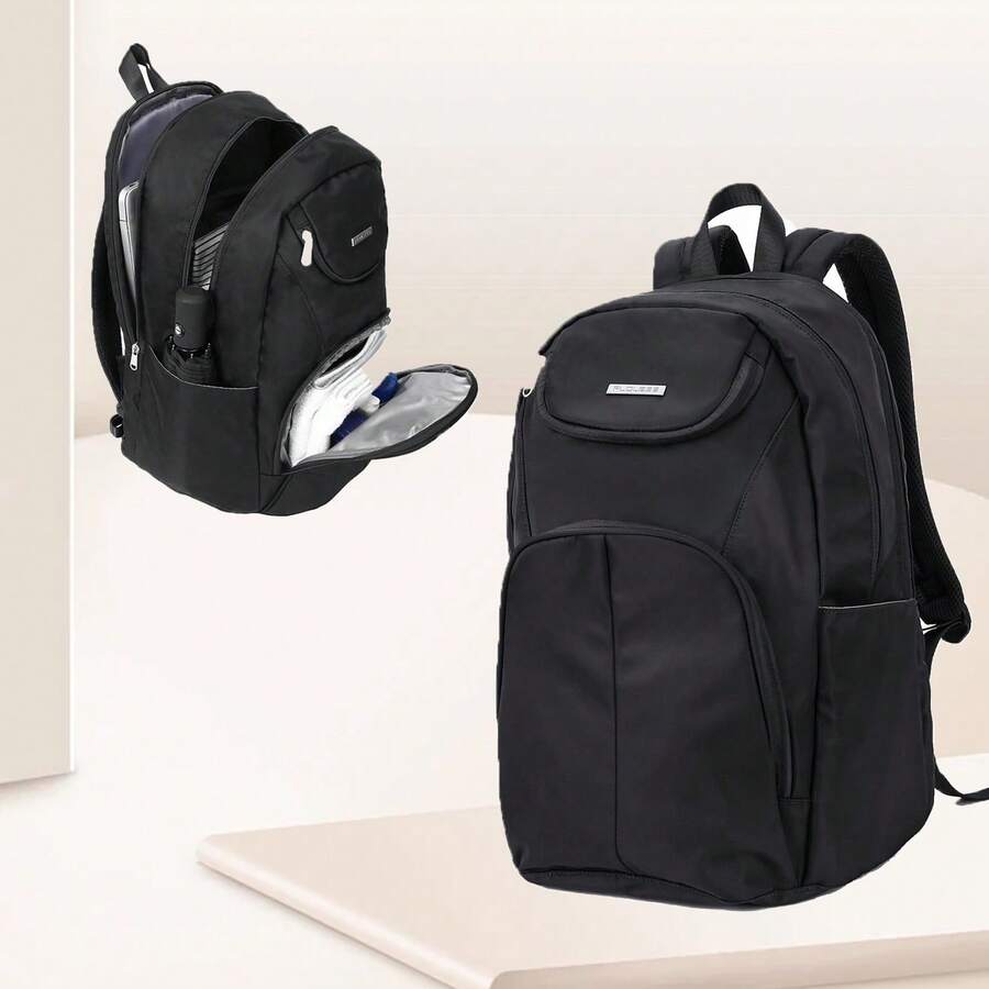 真皮男士胸包，头层牛皮斜挎包，带多个隔层，适合日常使用和户外运动，高端、实用、独特、复古、精致，大一新生书本返校多功能宿舍大学父亲节礼物书包通勤高中万圣节圣诞节冬季圣诞礼物男士包腰包腰包男士单肩包 - 黑色 - 查看 1