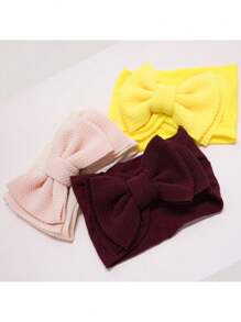 12 Pcs Baby Headbands For Girls Baby Bow Headbands Wide Nylon Headbands New Material Waffle Fabric Hair Bows 4.5 Inch, One Size Fits All Headbands For Babies Toddlers Kids