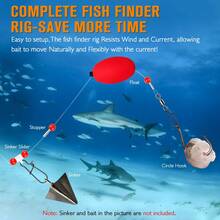 Dovesun 4pcs Surf Fishing Rigs Finder Rig With Float 20.5" 2 Colors, 2 Sizes - Multicolor - View 6