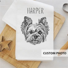 1 stuks aangepaste handdoek met behulp van huisdierfoto + huisdiernaam Gepersonaliseerde kattenkeukenhanddoeken Aangepaste hondenschotelhanddoeken Aangepaste hondenhanddoek Aangepaste kattenhanddoek 16 "X 24"