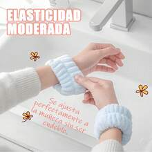 10 muñequeras para lavarse la cara, juego de muñequeras de microfibra para lavarse la cara, muñequeras para maquillaje, evitan que el agua empape los brazos - Multicolor - Ver 7