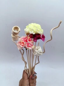 10 piezas Bolas de ratán con aroma de hortensias rosas, decoración de habitación con varillas de ratán