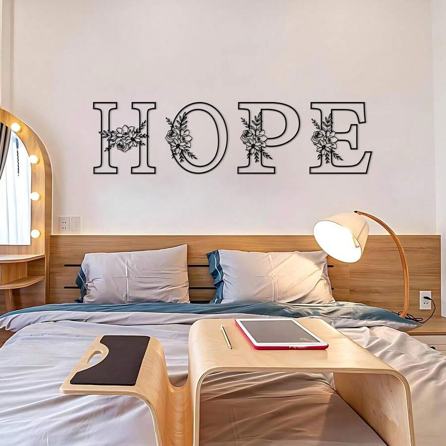 12" Black Metal Letter Wall Decor, Visual 3D Letter Sign Wall Decor