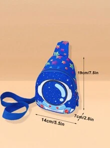2入組男童太空人棒球帽和斜挎包套裝，時尚實用適用於全年戶外活動，適合作為返校禮物 - 藍色 - 查看 3