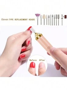 Juego de 11 piezas de brocas de taladro para uñas profesionales con caja - 6 correas de lijado para taladrar uñas - broca eléctrica para limar uñas de manicura para acrílico, gel, uñas y cutículas - herramienta esencial para el cuidado de uñas
