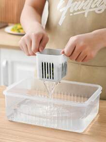 1set Kitchen Scallion Storage Box 6 In 1scallion Ginger Garlic Fresh-Keeping Box Refrigerator Fruit Food Fresh-Keeping Drain Box,Kitchen,Summer Beach Party,Food,Camping,Organizer,Room Decor,Kitchen Items."Christmas Gift