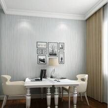 1 rollo de pegatinas de pared no tejidas con líneas asimétricas, sin autoadhesivo, de estilo moderno y personalizado, adecuado para decoración de habitaciones, reparación de paredes y fondo de TV - Multicolor - Ver 6