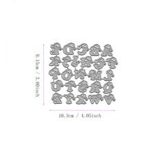 Molde de Corte de Metal Faça Você Mesmo Scrapbook Quatro Estações Decoração Cartão de Saudação 3D 26 Letras Maiúsculas e Minúsculas Criativas 0-9 Modelo de Número 2024 Novo