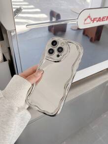 1. 高档镀银奶油色波纹边手机壳，兼容苹果/小米/红米/OPPO/vivo/三星/传音/Infinix，国际版，非国内版 - 銀色 - 查看 8