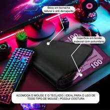 Mouse Pad Gamer Kawaii Girl Premium Antiderrapante com Borda Costurada Diversos Modelos e Tamanhos Gatinhos Dinheiro