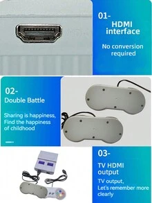 A Home Game Console 821 Games Connected With TV Wired Gamepad, High Definition, Card Slot, Classic Retro Game Box, Arcade, Two-Player Childhood Memories Red And White Gaming Machine - Light Grey - View 6