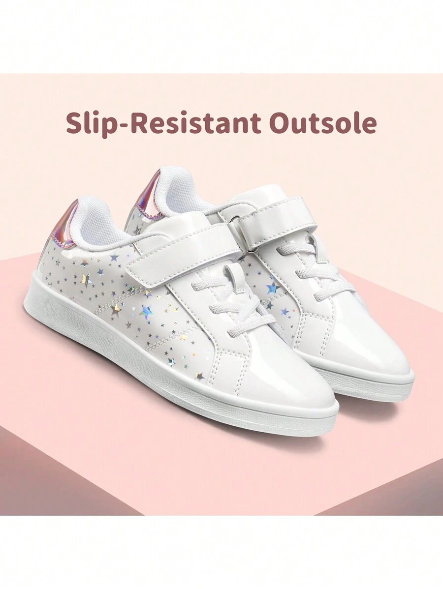 Girls Sneakers Toddler Little Kids Tennis School Walking Shoes Lightweight Comfortable - 白色 - 查看 1