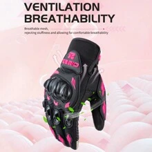 MJMOTO 女性粉色機車騎乘手套，觸控螢幕設計，夏季透氣佩戴，適用於電動車，摩托車，自行車的女騎士