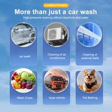 Wireless Pressure Washing Machine Gun, Portable High-Pressure Washer Gun-Powerful Cleaning Tool, 3.0 Ah Rechargeable Battery, 16.5 Ft Water Hose, High Pressure Washer Gun, High Efficiency Water Spray-Durable, Corrosion Resistant, Used In Cars, Fences, Floors, Patios Tools