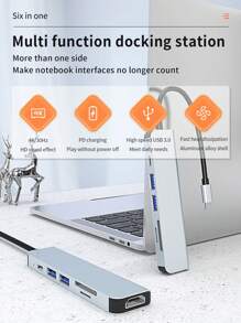 Bộ chia USB C 6 trong 1 4K 30Hz Type C sang HDTV - Bộ chuyển đổi USB 3.0 2.0 Type C HUB Dock PD 87W Bộ chia USB C tương thích với Samsung HP - 6 trong 1 - Xem 9