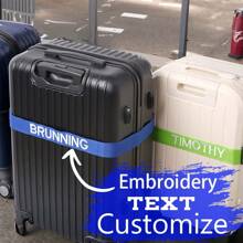 Correa de equipaje personalizada de 180cm X 5cm: asegure su maleta con una correa de nombre bordado personalizado con su nombre o texto