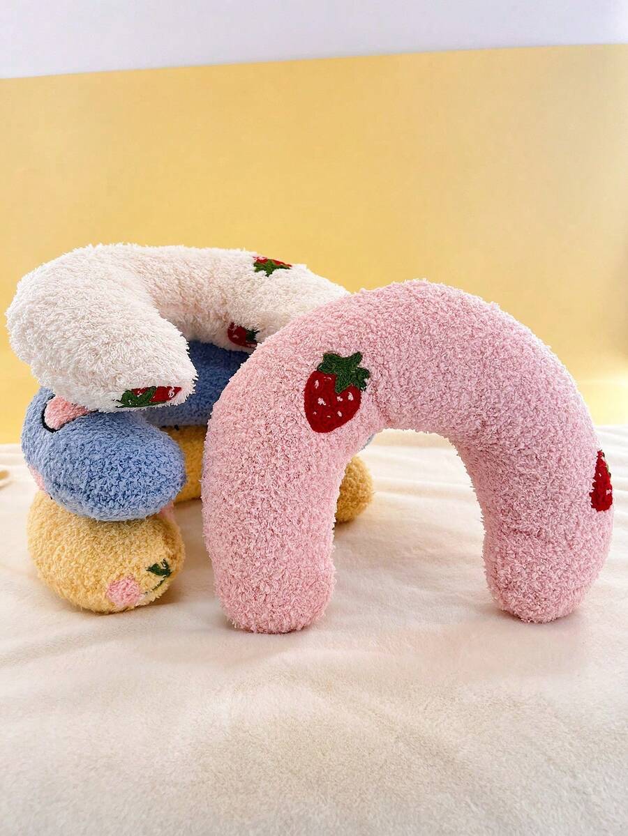 1入組貓形狀小U型枕頭，柔軟的頸部保護枕，寵物狗和貓舒緩枕，僅適用於寵物 - 彩色 - 查看 1