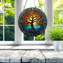 1 Cây Đời Suncatcher, Nhựa Màu Treo Cửa Sổ, Ngoài Trời & Trang Trí Nhà Cửa Cho Phòng Khách Và Sân Vườn - Nhiều màu1 - Xem 3