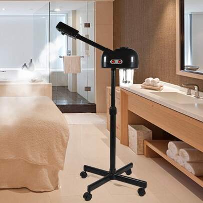 YUNRUX Vaporizador facial Dispositivo de vapor Sauna facial, Máquina pulverizadora para el cuidado facial SPA, Humidificador Vaporizador de ozono, 1 cabezal, altura ajustable para salón/hogar/estudio de cosmética