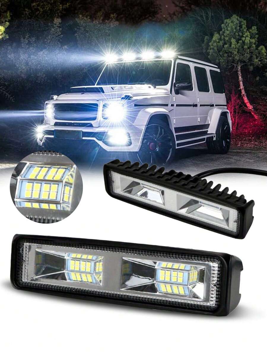 New Style 2/1pc Work Light 48W LED Spotlight Car Lights Super Bright 9-36V Headlights For Auto Motorcycle Truck Boat Tractor Trailer & Offroad