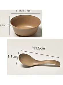 Một Thìa, Một Bát, Bộ Dao Kéo Rơm Lúa Mì Bằng Nhựa Nhà Bếp, Đĩa Ăn Tối, Đĩa Tráng Miệng, Bát Ngũ Cốc, Cốc, Bộ Dao Kéo Cắm Trại Ngoài Trời Bằng Nhựa Nhiều Màu Sắc Không Thể Phá Hủy - Nhiều màu - Xem 5