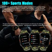 Smart Watch For Men Answer/Make Call, Outdoor Altimeter Barometer Waterproof Tactical Sports Smartwatch With LED Flashlight Compass, Sleep Monitor 600mAh Fitness Tracker Watches For IPhone Android Phone - 黃色 - 查看 5