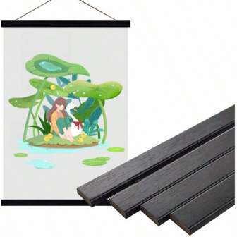 1-pack magnetische hangende scroll, meerdere maten, woondecoratie hangende fotoclip, afneembaar, muurhangende magnetische hangende scroll, posterframe, lichtgewicht en eenvoudig