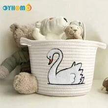 OYHOMO 1 pièce Panier de rangement arc-en-ciel, panier en corde blanche, petit panier en osier, boîte de rangement décorative pour la maison pour la chambre à coucher, la salle de bain, le salon