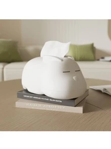 1 pieza Nueva caja de pañuelos de papel con diseño de conejo, soporte de papel para escritorio de alta elasticidad para hogar o sala de estar, caja de pañuelos estilo INS creativo para decoración del hogar o suministros escolares - Multicolor - Ver 7