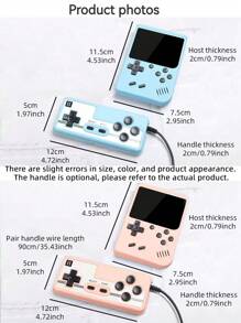 1pc Handheld Game Console  New Retro Game Handheld  Containing 400 Games  Nostalgic Classic Old-Fashioned Game Console Portable Mini Double-Player Small Game Console  Can Be Connected To TV  Teen Memory Birthday Gift - Baby Blue - View 3