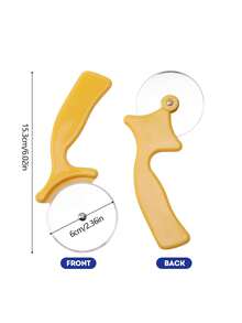 1pc Creative Stainless Steel Pizza Cutter With PP Handle, Pancake Cutting Tool, Round Rolling Blade For Baking And Cutting In Kitchen - Multicolor - View 2