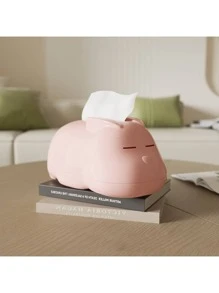 1 pieza Nueva caja de pañuelos de papel con diseño de conejo, soporte de papel para escritorio de alta elasticidad para hogar o sala de estar, caja de pañuelos estilo INS creativo para decoración del hogar o suministros escolares - Multicolor - Ver 9