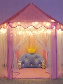 Castillo Carpa Princesa Casa Campaña Tienda Facil De Armar,Tienda Campaña Infantil Carpa Plegable Para Niños,Casa de Campaña para Niñas Y Niños, Regalo Especial & Castillo de princesas - Rosa - Ver 2