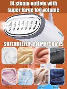 Vaporizador portátil de ropa manual 2-en-1, calentamiento rápido, potente vapor penetrante, tanque grande extraíble, esteriliza y elimina olores - ideal para el hogar, viajes y negocios con calentamiento rápido de 15s - Azul - Ver 6