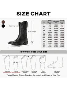 lumeheel Black Cowboy Boots For Men - Western Boot Men's Cowboy Boots With Square Toe | Cowboy Western Boot | Pull-On Boots| Old West Style Embroidered - Black - View 4