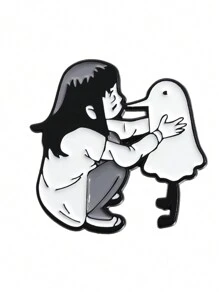 1-4 piezas Broche de esmalte creativo y lindo de niña pequeña con pájaro sin alas, divertido dibujo animado blanco y negro, Yin-Yang, prendedores de pájaro de chismes, accesorios de insignia, decoración de sombrero y mochila, regalos de joyería para amigos, accesorios de vestir diarios, pasador de encanto para ropa, bolsa, escuela, oficina, camisas, chaquetas, Navidad, Halloween