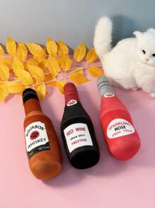 Fournitures pour animaux de compagnie - Poupée en peluche en forme de bouteille de vin pour que les chiens mâchent et jouent, disponible en plusieurs couleurs (pour utilisation animale seulement)